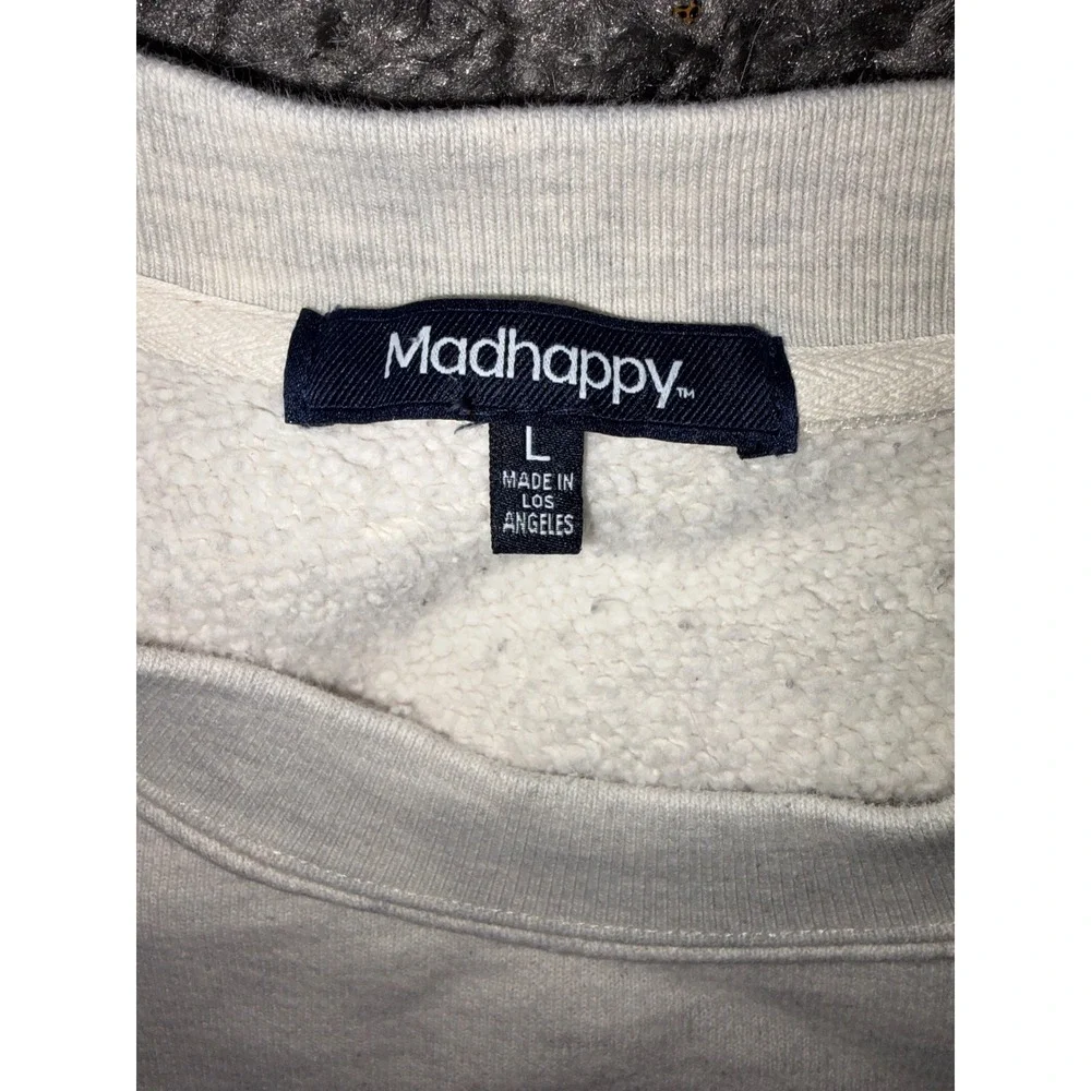 Madhappy Mens Heritage Crewneck Sweatshirt Heather‎ Grey Embroidered Logo Large